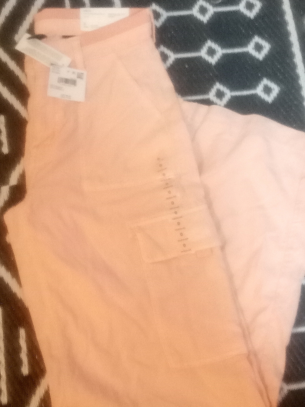 American Eagle Outfitters High-Rise Peach Cargo Jeans